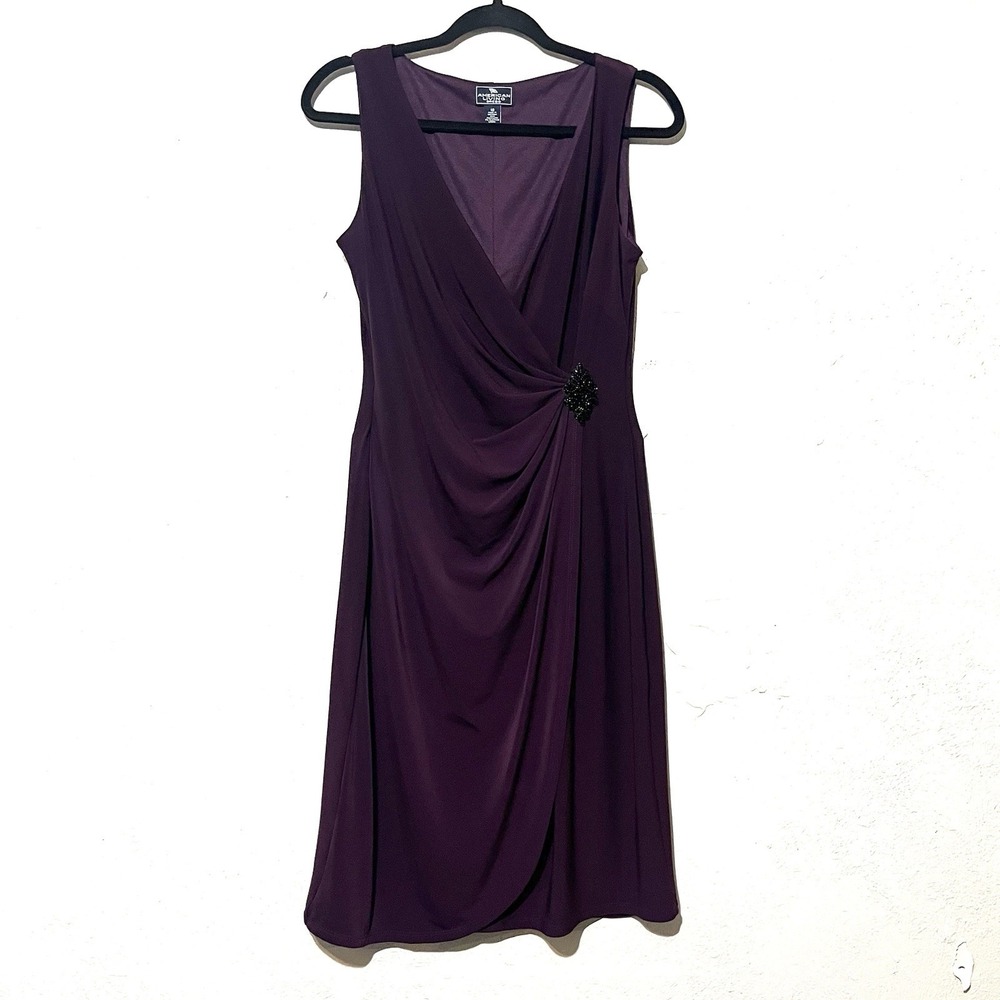 American Living Purple Rushed‎ Sleeveless Women's Dress Size 10